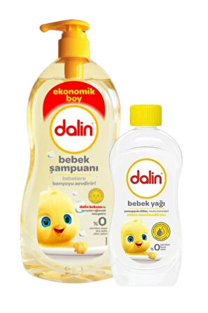 Dalin Yenidoğan Şampuan 900 ml + Bebek Yağı 300 ml 2 Li Set