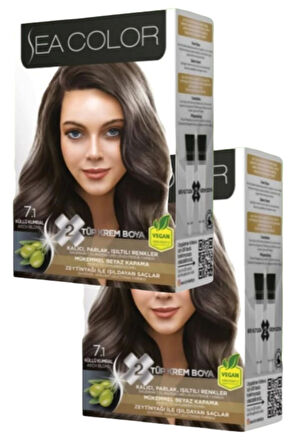 Sea Color 7/1 Saç Boyası Küllü Kumral 100 ml x 2 Kutu