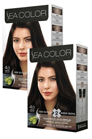 Sea Color 4/0 Saç Boyası Kahve 100 ml x 2 Kutu