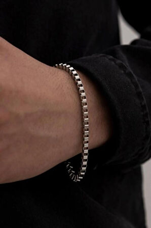 Erkek Çelik Bileklik - Küp Model Çelik Bileklik