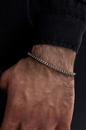 Erkek Çelik Bileklik - Küp Model Çelik Bileklik