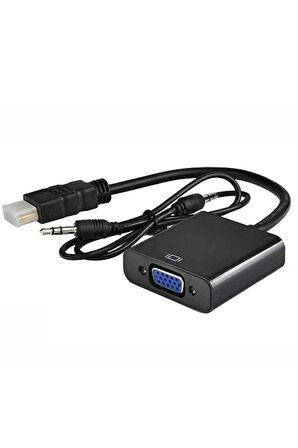 Pmr Hdmi To Vga Adaptör (25cm) + Aux Kablo (50cm)