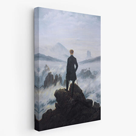 Caspar David Friedrich'in Sis Denizinin Üstündeki Gezgin İsimli Eseri Kanvas Tablo-5121