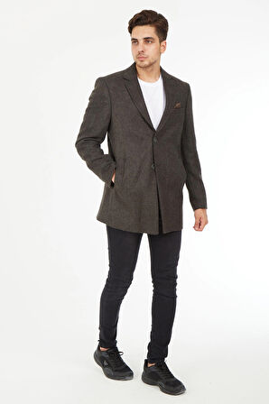 SPOSO 5122 Slim Fit Ceket Yaka Balıksırtı Kısa Palto