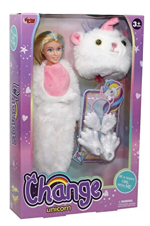 Aksesuarlı Hayvan Kostümlü Bebek Unicorn Oyuncak Ünicorn Bebek Peluş Ünicorn