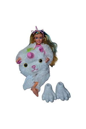 Aksesuarlı Hayvan Kostümlü Bebek Unicorn Oyuncak Ünicorn Bebek Peluş Ünicorn
