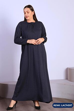 Kadın Tesettur Buyuk Beden Kare Yaka Uzun Elbise