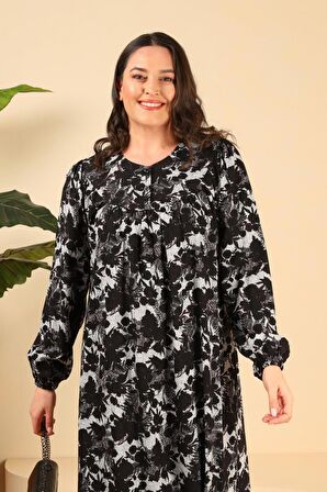 Kadın Uzun Buyuk Beden Anne Elbise Yazlik Tesettur Giyim