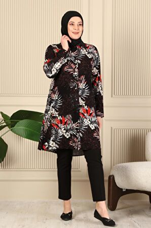 Kadın Tesettur Büyük Beden Uzun Gömlek Tunik 