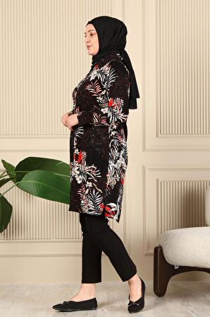 Kadın Tesettur Büyük Beden Uzun Gömlek Tunik 