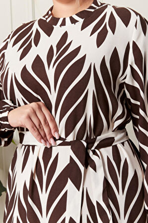 Kadin Hakim Yaka Buyuk Beden Elbise Tesettur Viskon Kumas Pileli Ve Piliseli Elbise 