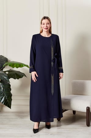Kadın Büyük Beden Etamin Abaya Ferace 