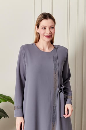 Kadın Büyük Beden Etamin Abaya Ferace 