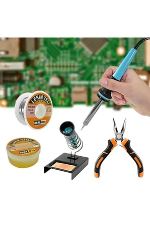 Kalem Havya 60w Lehim Makinası Ve Lehim Standı Pasta Seti Ve Mini Pense 5 Parça Tamir Set