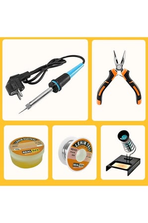 Kalem Havya 60w Lehim Makinası Ve Lehim Standı Pasta Seti Ve Mini Pense 5 Parça Tamir Set