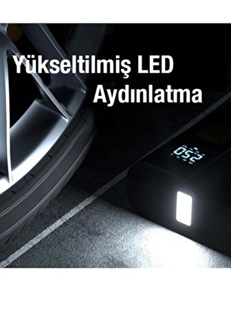 mefa ös ALLY ST-9620A Dijital Led Işıklı Taşınabilir Kablolu Araç Lastik Hava Şişirme Pompası