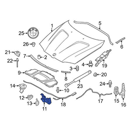 MOTOR KAPUT KİLİDİ ALT ŞALTERSİZ F25/F26 51237224883