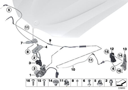 MOTOR KAPUT KİLİDİ ALT ŞALTERSİZ F25/F26 51237224883