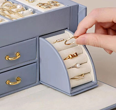 Premium Seri Mücevher Takı kutusu - Bilezik Yüzük Takı Altın Kutusu - Mücevher Saklama Kutusu