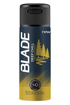 Blade Deep Pudrasız Leke Yapmayan Erkek Sprey Deodorant 150 ml x 3