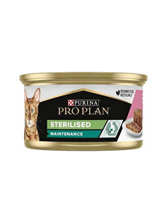 Pro Plan Sterilised Somonlu Kısırlaştırılmış Yaş Kedi Maması 12 x 85 Gr
