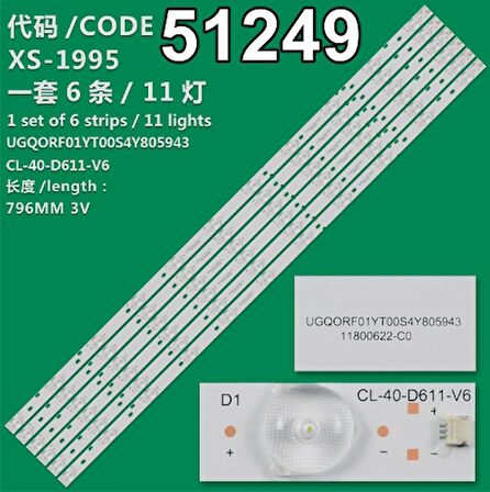 WKSET-6249 36954X6 CL-40-D611-V6  11800622-C0  6 ADET LED BAR