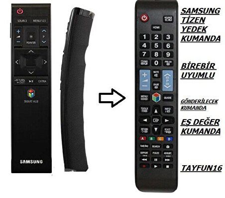SAMSUNG AKILLI KUMANDA BN59-01220D  TİZEN  J SERİSİ YEDEK Kumanda