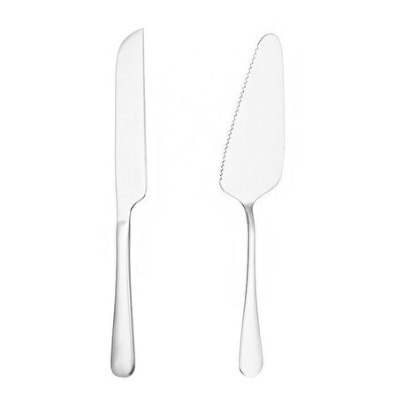 Çelik Silver Pasta Spatula Bıçak Seti Kek Sunum cin615by