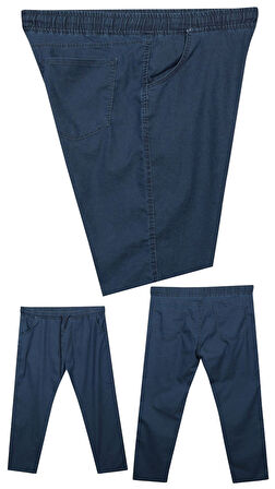 Erkek Büyük Beden 100 Kilo-180 Kilo Arası İçin Uygun Bağcıklı Likralı Boru Paça Kot Pantolon