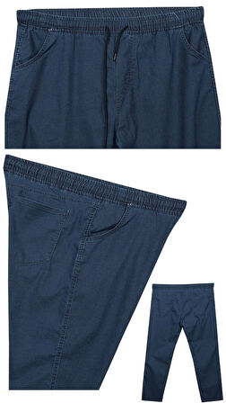 Erkek Büyük Beden 100 Kilo-180 Kilo Arası İçin Uygun Bağcıklı Likralı Boru Paça Kot Pantolon