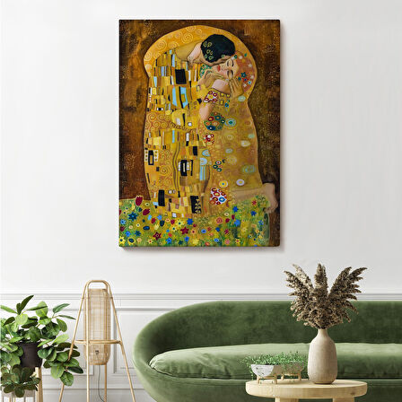 Gustav Klimt'in The Kiss İsimli Eseri Kanvas Tablo-5128