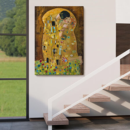 Gustav Klimt'in The Kiss İsimli Eseri Kanvas Tablo-5128