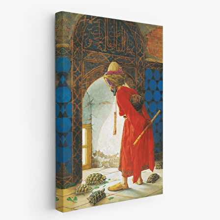 Osman Hamdi Bey'in Kaplunbağa Terbiyecisi İsimli Eseri Kanvas Tablo-5129