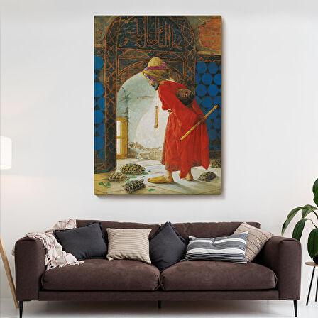 Osman Hamdi Bey'in Kaplunbağa Terbiyecisi İsimli Eseri Kanvas Tablo-5129
