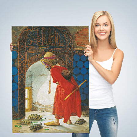 Osman Hamdi Bey'in Kaplunbağa Terbiyecisi İsimli Eseri Kanvas Tablo-5129