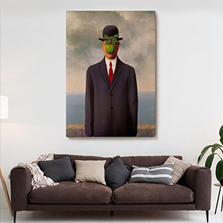 Renee Magritte'in Adamın Oğlu İsimli Eseri Kanvas Tablo-5132