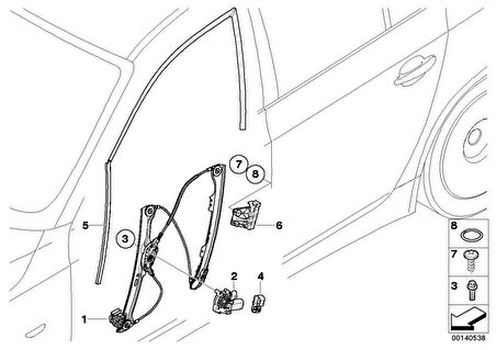 BMW E60 CAM KRİKOSU ÖN SAĞ MOTORSUZ 51337075668