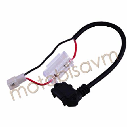 ŞARJ BAĞLANTI GİRİŞ SOKETİ SİGORTALI [KABLOLU VE KAPAKLI]  E-BIKE 