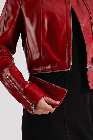 Alvira Kadın Siyah Deri Ceket