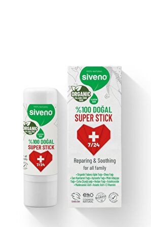 Siveno %100 Doğal Super Stick Anlık Yatıştırıcı Onarıcı Organik Yalancı İğde Yağlı Bitkisel 6 gr