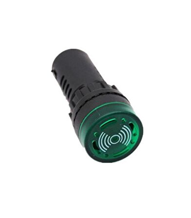 Siren Işıklı Flaşör Buzzer Yeşil Led AD16-22SM 24v Dc 22mm Çap