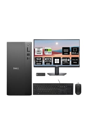 Pro Tower Essential QVT1260 Core i7 14700 GT 1030 4GB 32GB RAM 512GB SSD 23.8" FHD Win11 Pro BTO014QVT1260P765 Masaüstü Bilgisayar + PER4 USB Bellek