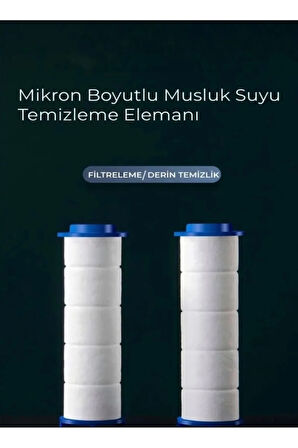 TRUVA kireç Önleyici özellikli Su tasarruflu 2 adet yedek filtreli masajlı duş başlığı(beyaz)