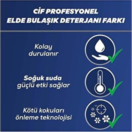 Profesyonel Elde Bulaşık Deterjanı Zorlu Yağ Lekelerine Karşı Etkili 5 L 2 Adet