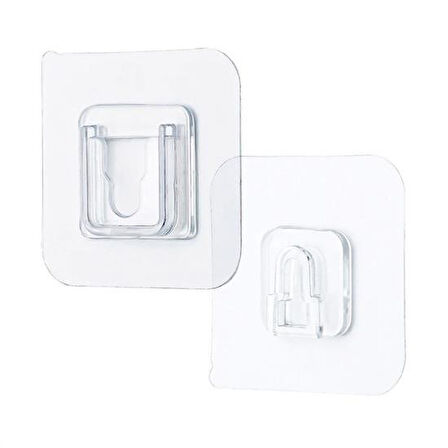 CELİK AVM® Eşya Sabitleme Askısı 10 Çift Şeffaf Çift Taraflı Yapışkanlı Geçmeli Klips