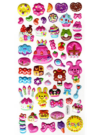 Sticker Kabartmalı Stiker Defter, Planlayıcı Etiket (limlra-048) - 17X9 cm - Kek Pasta