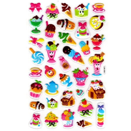 Sticker Kabartmalı Stiker Defter, Planlayıcı Etiket (lxk-005) - 22X14 cm - Şirin Dondurmalar