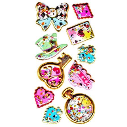 Sticker Kabartmalı Stiker Defter, Planlayıcı Etiket (pullu-805) - 17X9 cm - Anahtar Saat Şans