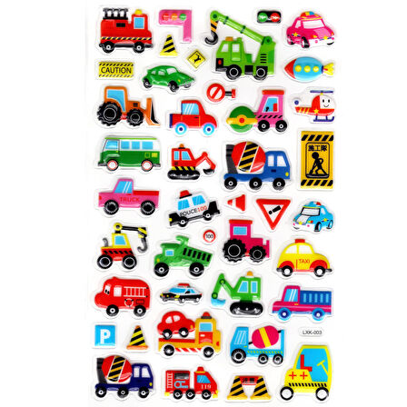 Sticker Kabartmalı Stiker Defter, Planlayıcı Etiket (lxk-003) - 22X14 cm - İş Makinesi Taşıtlar