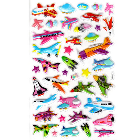 Sticker Kabartmalı Stiker Defter, Planlayıcı Etiket (lxk-004) - 22X14 cm - Uçak Roket